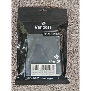 Vanocat Lycra Swim Cap Black. 2 Pack Adult Unisex